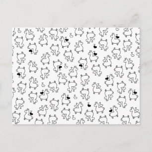 Little Llama Silhouette Madness Postcard