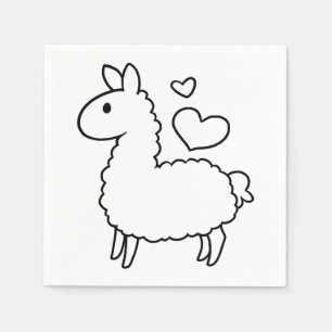 Little Llama Silhouette Napkin