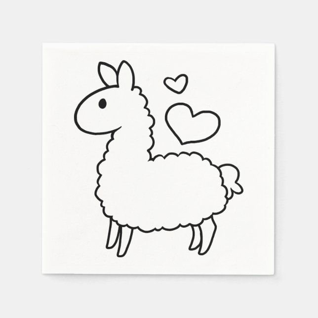 Little Llama Silhouette Napkin (Front)