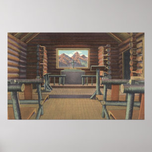 Little Log Church at Snake River View Poster