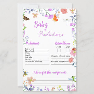 Little Love Bug baby shower Baby Predictions game