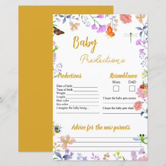 Little Love Bug baby shower Baby Predictions game