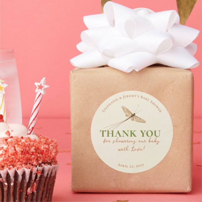 Little Love Bug Baby Shower Classic Round Sticker (Party)