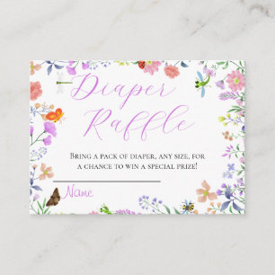 Little Love Bug Baby Shower Diaper Raffle Enclosure Card