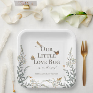 Little Love Bug Baby Shower Gender Neutral Paper Plate