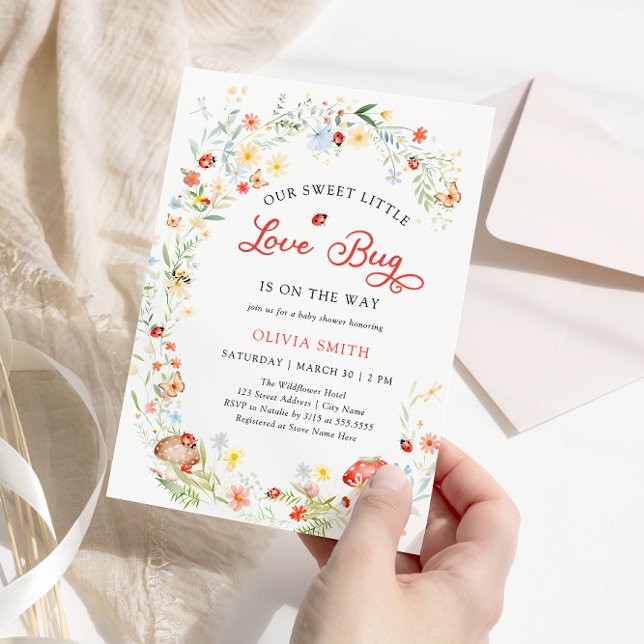 Little Love Bug Baby Shower Invitation (Creator Uploaded)