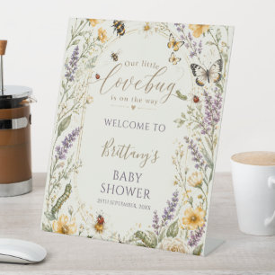 Little Love Bug Baby Shower Welcome Pedestal Sign