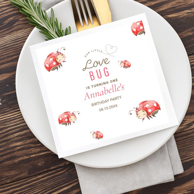 Little Love Bug Birthday Party Napkins (Creator Uploaded)