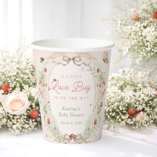 Little Love Bug Bohemian Baby Shower Paper Cups (Creator Uploaded)