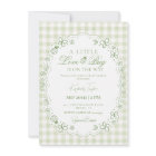 Little Love Bug Hand Drawn Green Baby Shower Invit