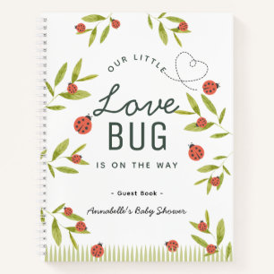 Little Love Bug Ladybug Baby Shower Guest Book