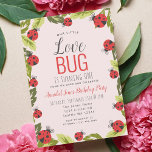 Little Love Bug Ladybug Kids 1st Birthday Invitation<br><div class="desc">This cute "Little Love Bug Ladybug" girl's 1st/first birthday invitation. You can customise this further by clicking on the "PERSONALIZE" button.  Matching Items in our shop for a complete party theme. The cover photo has been designed using resources from Freepik.com.</div>