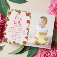 Little Love Bug Ladybug Kids 1st Birthday Photo In