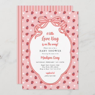 Little Love Bug on the Way Baby Shower Invitation