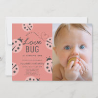 Little Love Bug Pink Ladybug 1st Birthday Photo