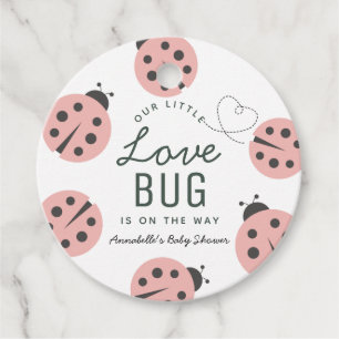 Little Love Bug Pink Ladybug Baby Shower Thank You Favour Tags
