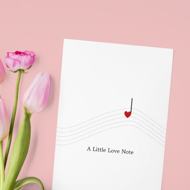 Little Love Note Beautiful Music Valentine's Day Holiday Card (Creator Uploaded)
