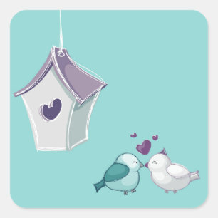 Little Lovebirds Square Sticker