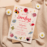 Little Lovebug Birthday Party  Invitation<br><div class="desc">Cute girl's birthday party invitation card featuring illustration of ladybugs with wildflowers. The text says "our little lovebug is turning X."</div>