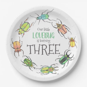 Little Lovebug Birthday Party Paper Plate