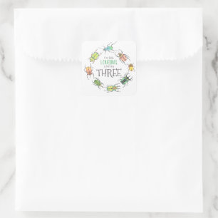 Little Lovebug Birthday Party Square Sticker