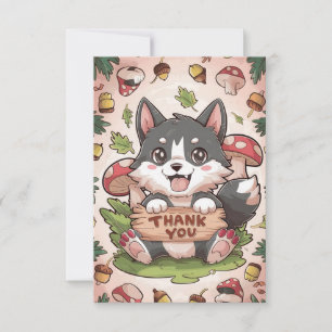 Little Lovely Wolf Thank You Card