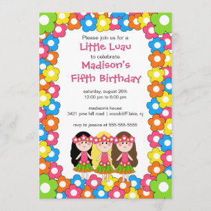 Little Luau Party Birthday Invitation