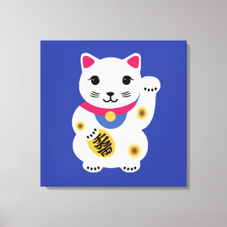Little Lucky Cat Art Canvas Print