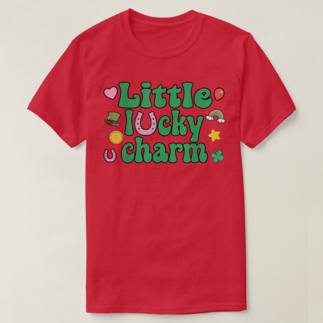 Little Lucky Charm Retro St Patricks Day Irish Sha T-Shirt (Design Front)