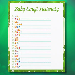 Little Lucky One Shamrock Baby Emoji Pictionary Flyer