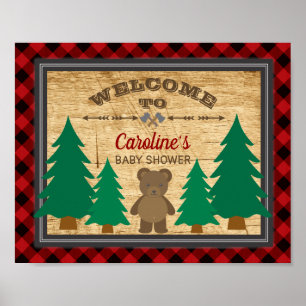 Little Lumberjack Baby Shower Welcome Sign