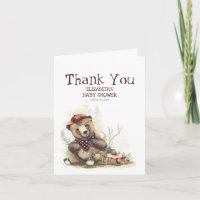 Little Lumberjack Bear Baby Shower Thank You