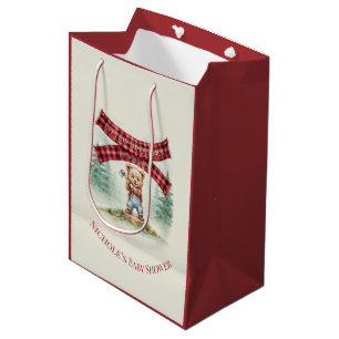 Little Lumberjack Is On The Way Boy Baby Shower  Medium Gift Bag