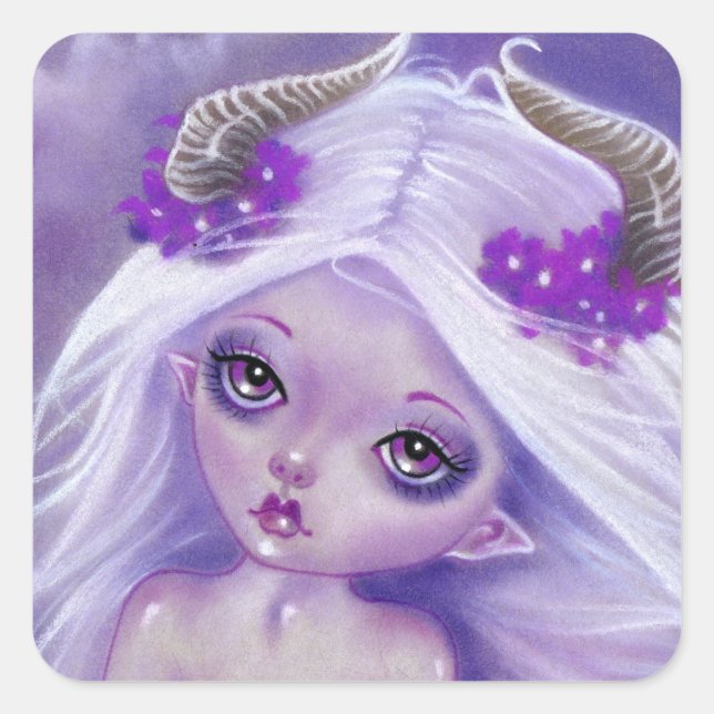 Little Luna girl  moon purple sticker (Front)