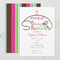Little Macaroons Girl Baby Shower Invitations