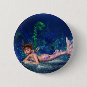 Little Maggie Mermaid Girl 6 Cm Round Badge