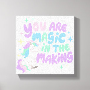 Little Magic Inspiration Quote for Kids Room Canvas Print