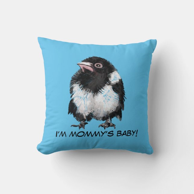 Little magpie throw pillow (Front)