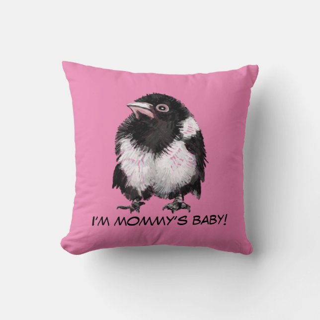 Little magpie throw pillow (Front)