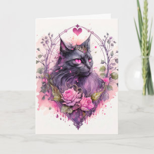Little Majestic Kitty Cat Witch   Halloween Card