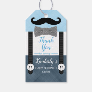 Little man baby blue navy boy baby shower favour gift tags