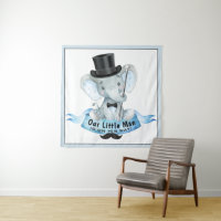 Little Man Baby Shower Backrop Banner