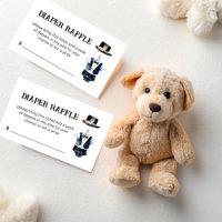 Little man baby shower black tuxedo diaper raffle