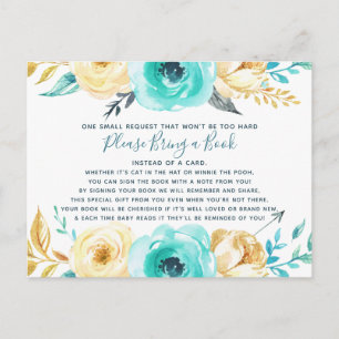 Little Man Baby Shower Bring a Book Card