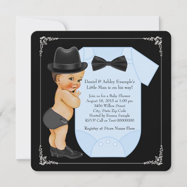 Little Man Baby Shower Invitation (Front)