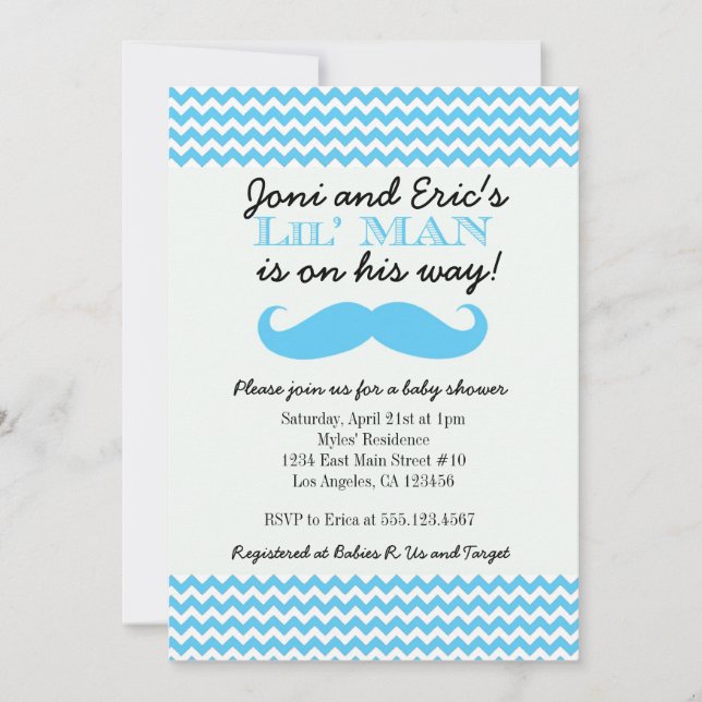 LIttle Man Baby Shower invitation Invitations (Front)