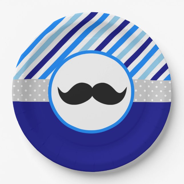 Little Man Baby Shower Paper Plate (Front)