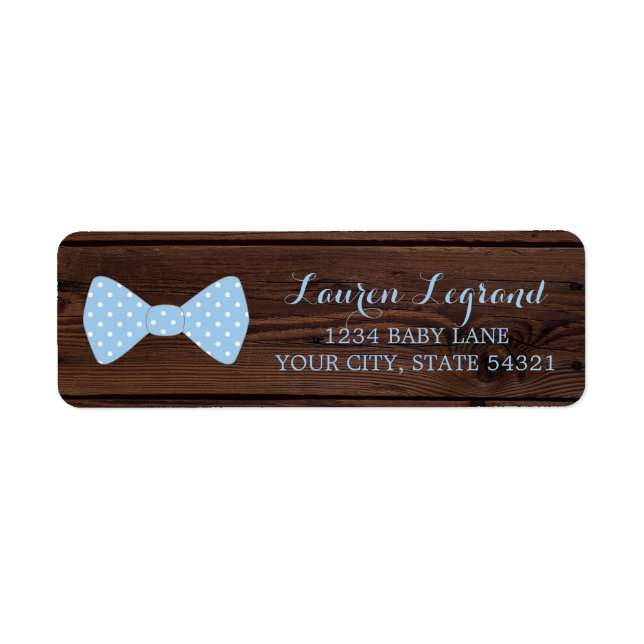 Little Man Baby Shower | Rustic Wood Bowtie (Front)