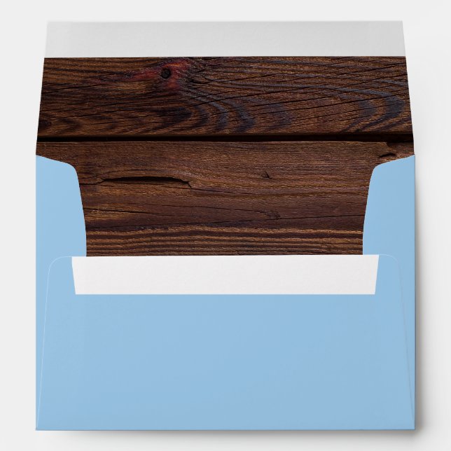Little Man Baby Shower | Rustic Wood Bowtie Envelopes (Back (Bottom))