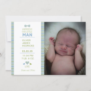Little Man Birth Annoucment Announcement